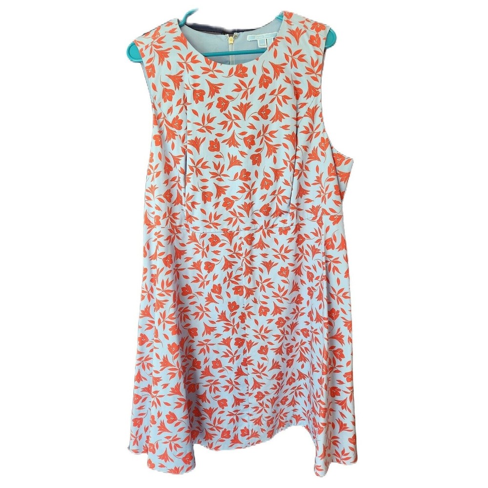 Draper James White Dress with Coral Floral Print
